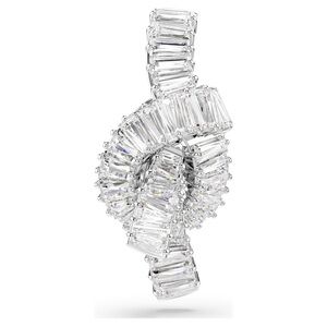 Swarovski Matrix tack pin Baguette cut, Knot, White, Rhodium plated